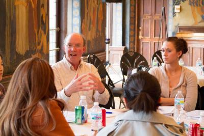 Dr. Ken Winters talks with workshop participants