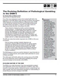 The Evolving Definition of Pathological Gambling in the DSM-5